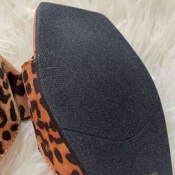 Leopard Bow Square Toe Slide Sandals - Picture 8 of 16